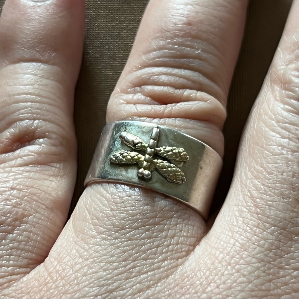 Dragon Fly 925 Silver Open Ring - image 2